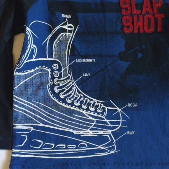 joe fresh hockey graphic raglan long sleeve cotton shirt 2T toddler boys - Picture 3 of 8